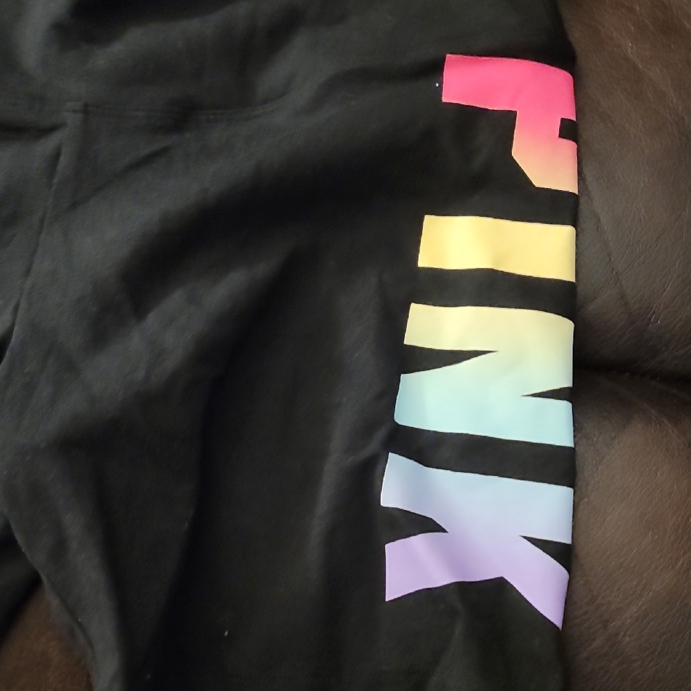PINK Victoria's Secret Black and Pink Bike Shorts